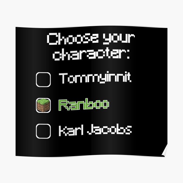 Choose your character - Ranboo Poster RB2805 product Offical Ranboo Merch