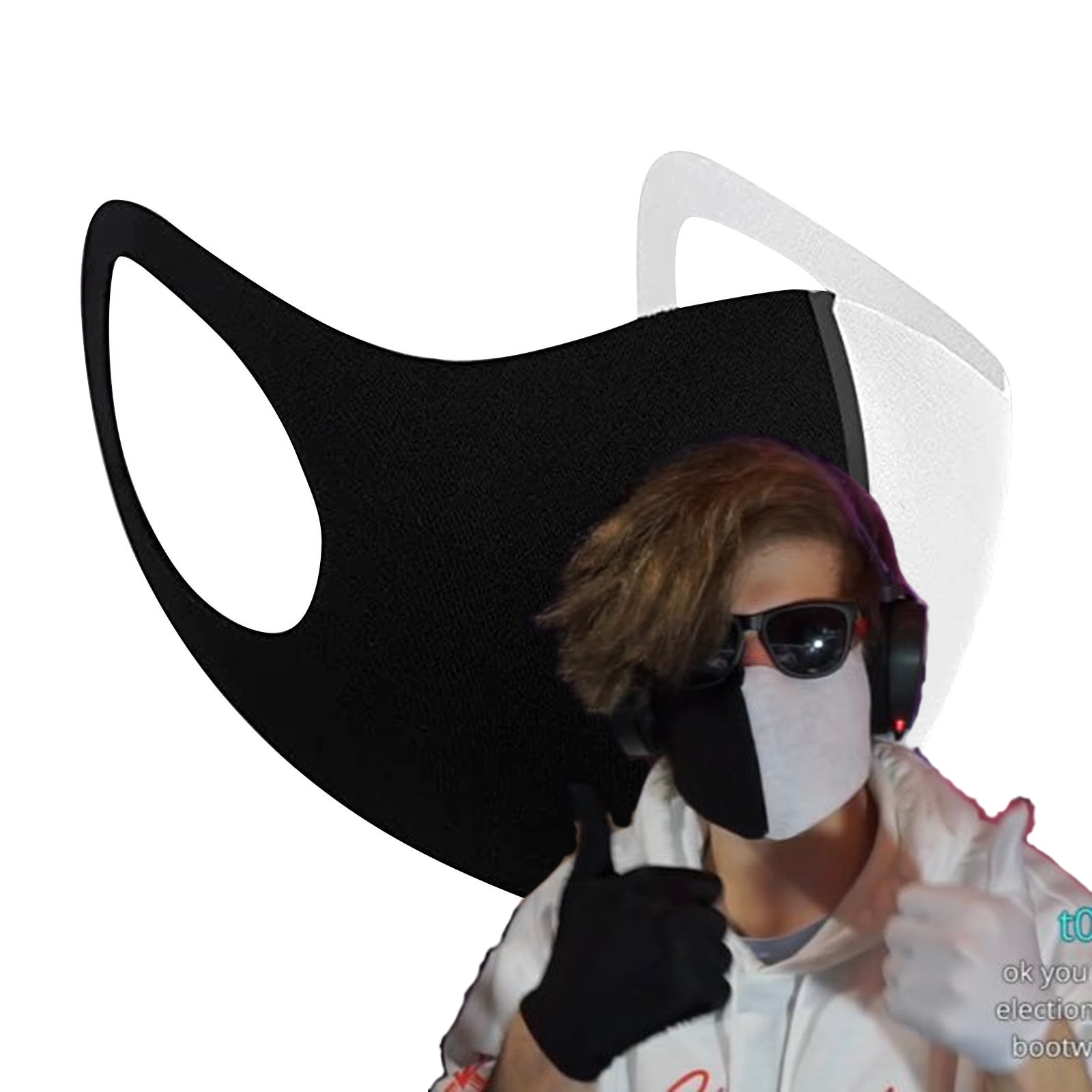 Ranboo Mask - Ranboo Dream SMP Black White Face Mask | Ranboo Shop