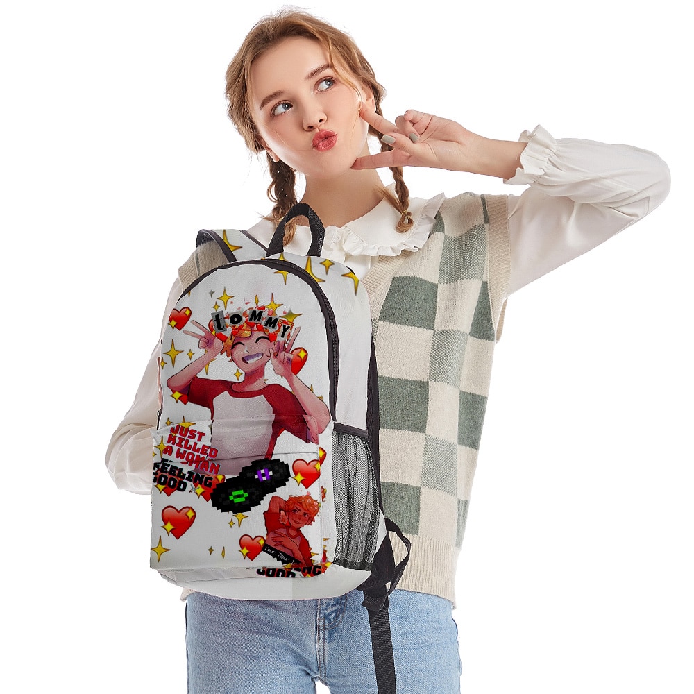 Dream Ranboo Primary Middle School Students Backpack Schoolbag Fabric Oxford Waterproof High Capacity Men Women Travel Backpack