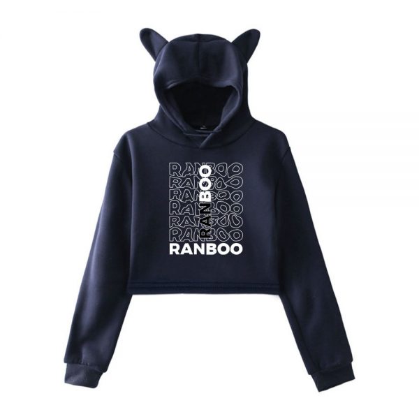 Dream Ranboo Merch Hoodies Sweatshirts for Girls Cat Ear Crop Top Ranboo Merch Hoodie Youth Streetwear 3 - Ranboo Shop