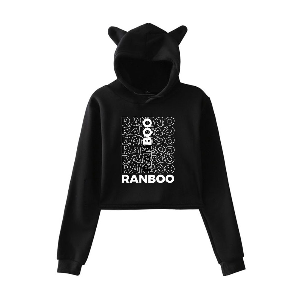 Dream Ranboo Merch Hoodies Sweatshirts for Girls Cat Ear Crop Top Ranboo Merch Hoodie Youth Streetwear Dream SMP