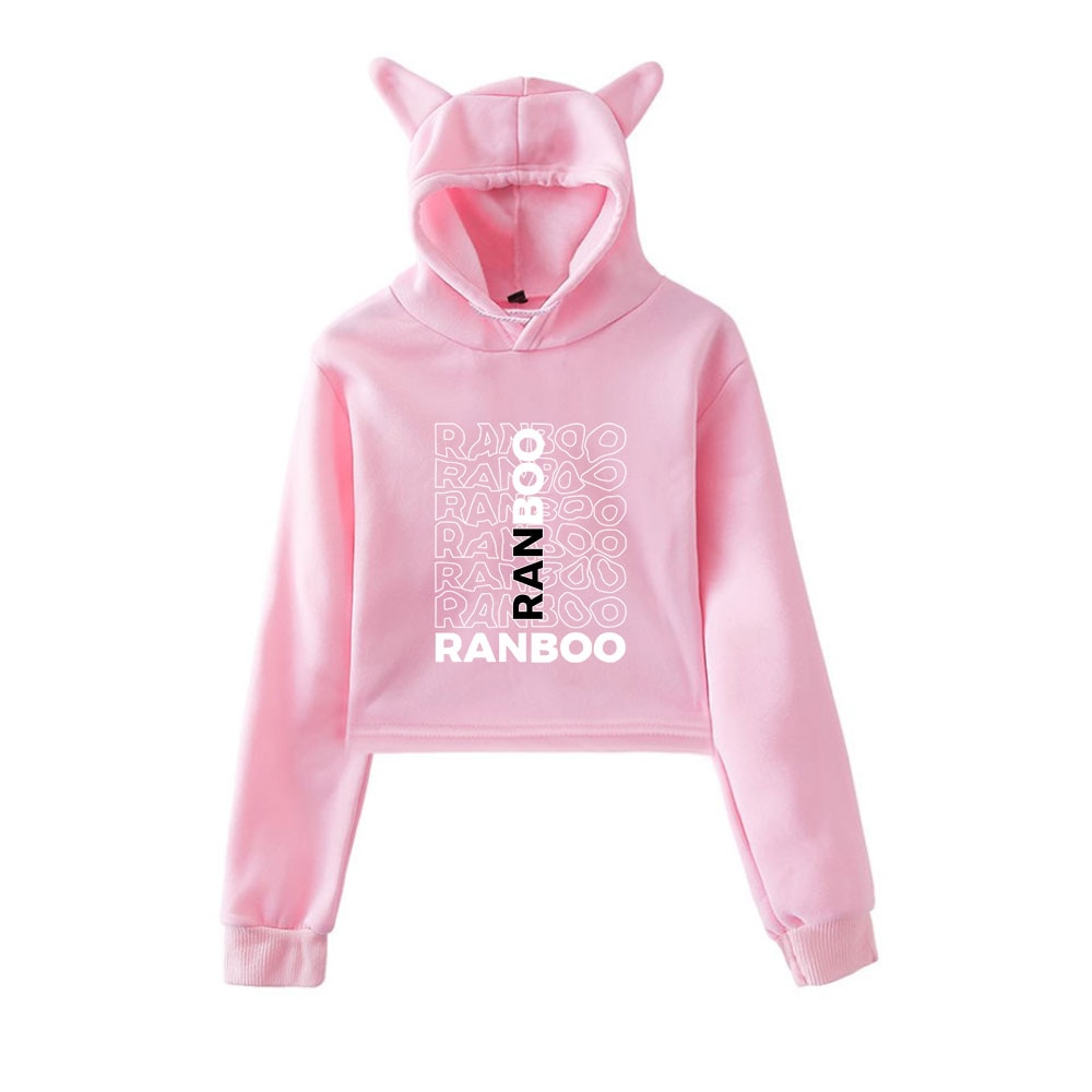 Dream Ranboo Merch Hoodies Sweatshirts for Girls Cat Ear Crop Top Ranboo Merch Hoodie Youth Streetwear Dream SMP